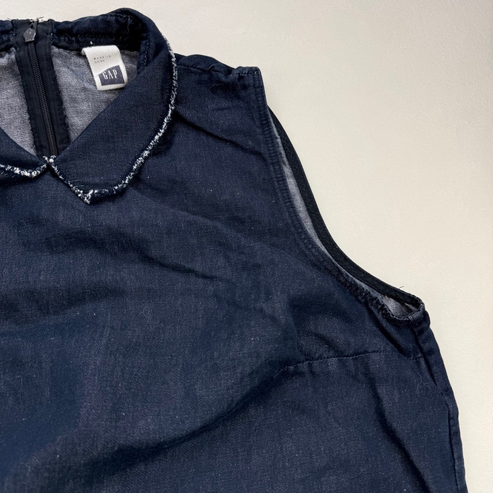 Gap Womens Blue Denim Sleeveless Peter Pan Collar Shift Dress Size M Indigo - Picture 5 of 16